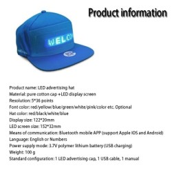 Luminous LED baseball cap - Bluetooth controlHats & Caps