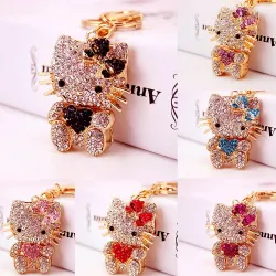 Crystal kitty - heart - bow - keychainKeyrings