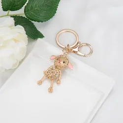 Gold sheep - with crystals - keychainKeyrings