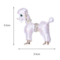 Curly hair dog - with crystals - broochBrooches