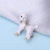 Curly hair dog - with crystals - broochBrooches