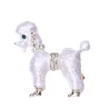 Curly hair dog - with crystals - broochBrooches