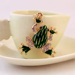 Green crystal frog - keychainKeyrings