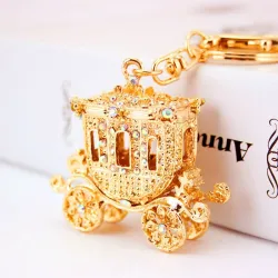 Golden carriage - keychainKeyrings
