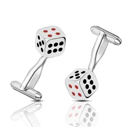 Dice shaped silver cufflinksCufflinks