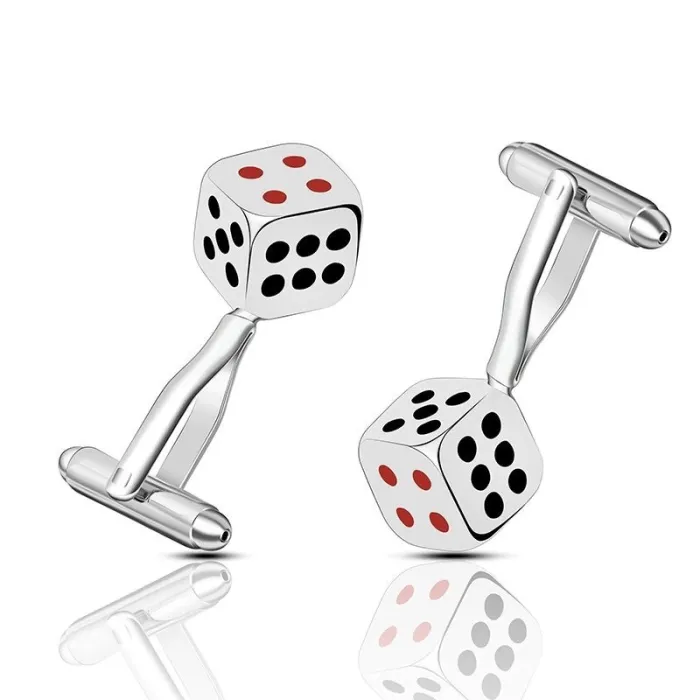 Dice shaped silver cufflinksCufflinks