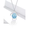 Blue turtle necklace / earrings - set - 925 sterling silverJewellery Sets