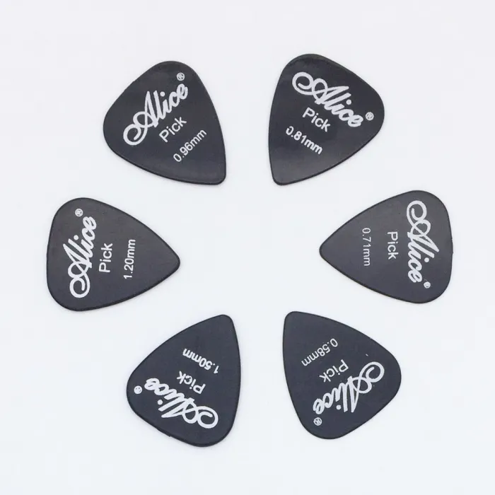Guitar picks - 0.58mm - 0.71mm - 0.81mm - 0.96mm - 1.2mm - 1.5mm - 6 piecesGuitars