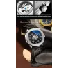 CHENXI - automatic mechanical Quartz watch - waterproof - skeleton design - silver / blackWatches