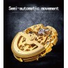 CHENXI - automatic square watch - hollow-carved design - leather strap - silver / greenWatches