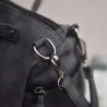 Vintage nubuck leather bag with rivets / fur pom pomBags