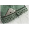 Vintage nubuck leather bag with rivets / fur pom pomBags