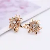 Golden flower earrings with crystalsEarrings