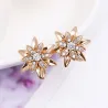 Golden flower earrings with crystalsEarrings