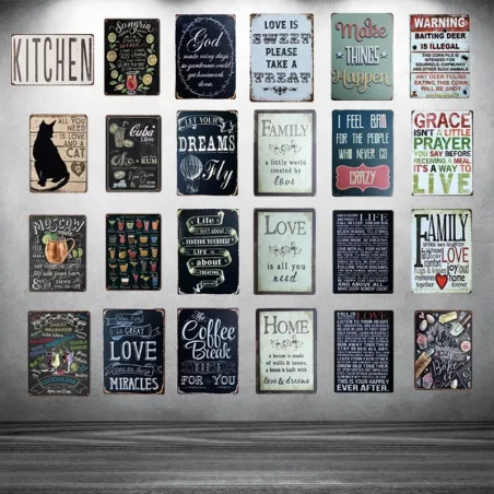 Family - vintage metal sign - wall stickerPlaques & Signs