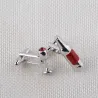 Wine glass / bottle - silver cufflinksCufflinks