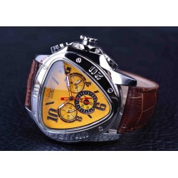 JARAGAR - luxury automatic watch - leather strap - triangle shapeWatches