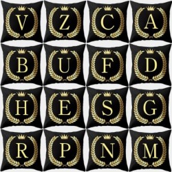 Decorative black cushion cover - golden alphabet letters - 45 * 45 cmCushion covers