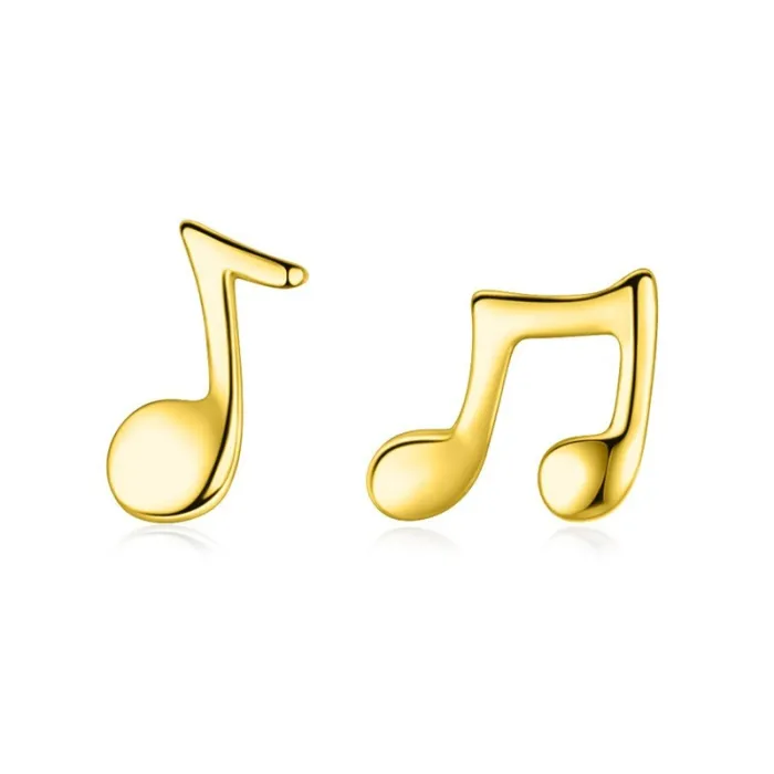 Golden musical notes - stud earrings - 925 Sterling silverEarrings