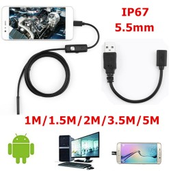 OTG USB endoscope camera - built-in 6 LED - waterproof - high resolution - Android / WindowsCables