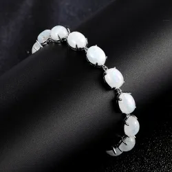 Elegant bracelet - natural moonlight stone - 925 sterling silverBracelets