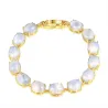 Elegant bracelet - natural moonlight stone - 925 sterling silverBracelets