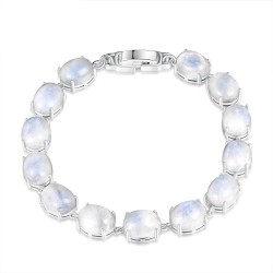 Elegant bracelet - natural moonlight stone - 925 sterling silverBracelets