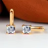 Elegant gold earrings - with square zirconEarrings