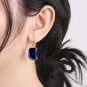 Luxury gold earrings with blue sapphireEarrings
