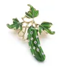 Green crystal cucumber - broochBrooches