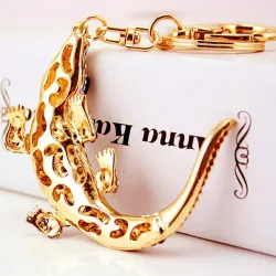 Crystal crocodile - metal keychainKeyrings