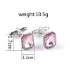 Metal cufflinks - with pink crystalCufflinks