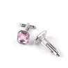 Metal cufflinks - with pink crystalCufflinks