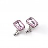 Metal cufflinks - with pink crystalCufflinks