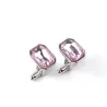 Metal cufflinks - with pink crystalCufflinks