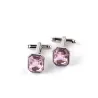 Metal cufflinks - with pink crystalCufflinks