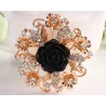 Resin rose flower with crystals - pin broochBrooches