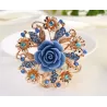 Resin rose flower with crystals - pin broochBrooches