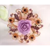 Resin rose flower with crystals - pin broochBrooches