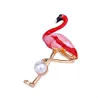 Red flamingo with pearl - broochBrooches