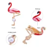 Red flamingo with pearl - broochBrooches