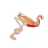 Red flamingo with pearl - broochBrooches