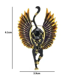 Flying angel cat with wings - enamel broochBrooches