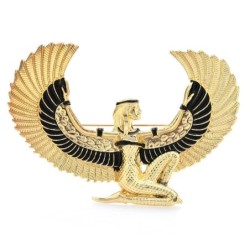 Large Egypt fairy - flying eagle - golden broochBrooches