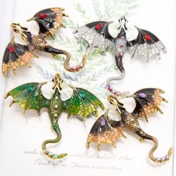 Crystal dragon - vintage broochBrooches