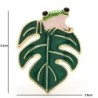 Frog and the leaf - enamel broochBrooches
