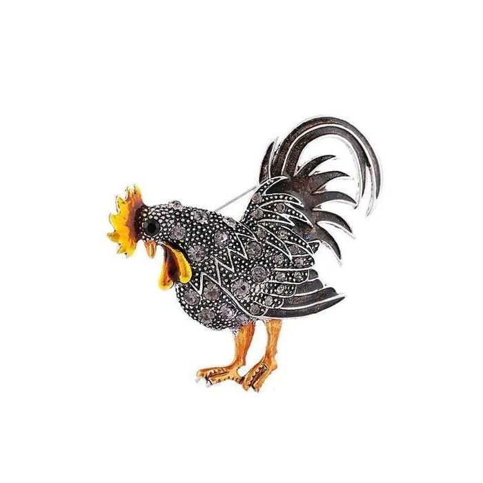 Crystal rooster broochBrooches