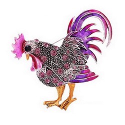 Crystal rooster broochBrooches