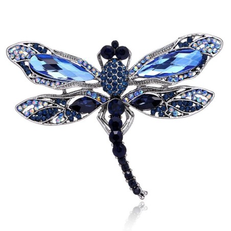 Blue crystal dragonfly - broochBrooches