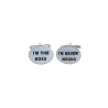 "I'm the boss" / I'm never wrong" - silver cufflinksCufflinks